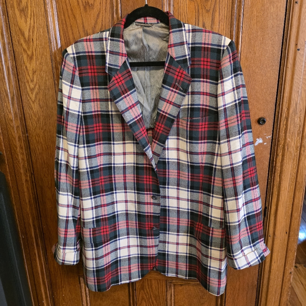 Vintage Wool & Silk Holiday Blazer, Tailored To Fit A Women's XL/14/16